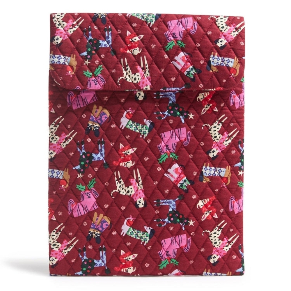 Vera Bradley Holiday Hounds Large Tech Sleeve